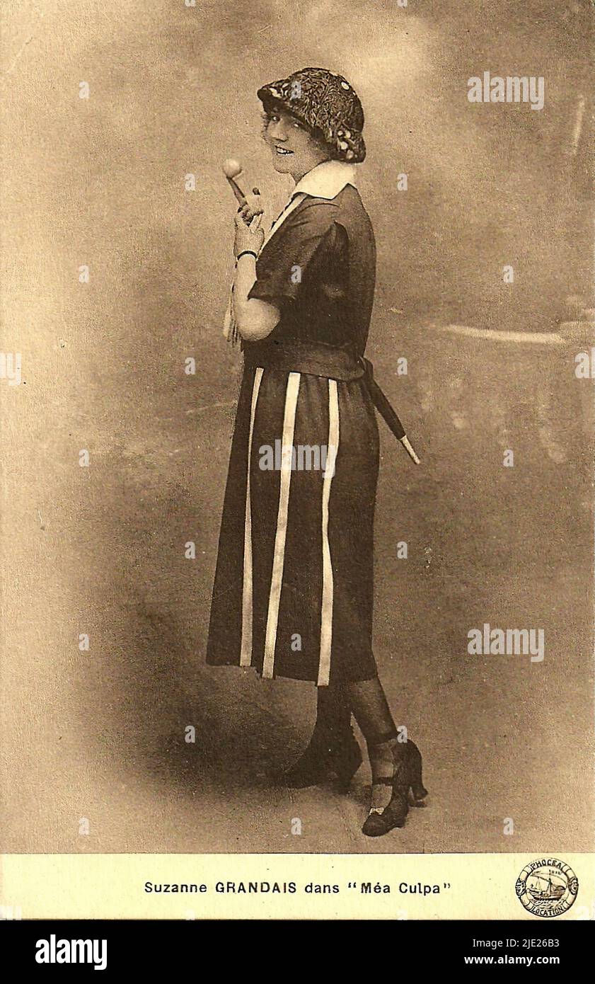 Portrait of Suzanne Grandais in Méa culpa - French silent cinema era Stock Photo