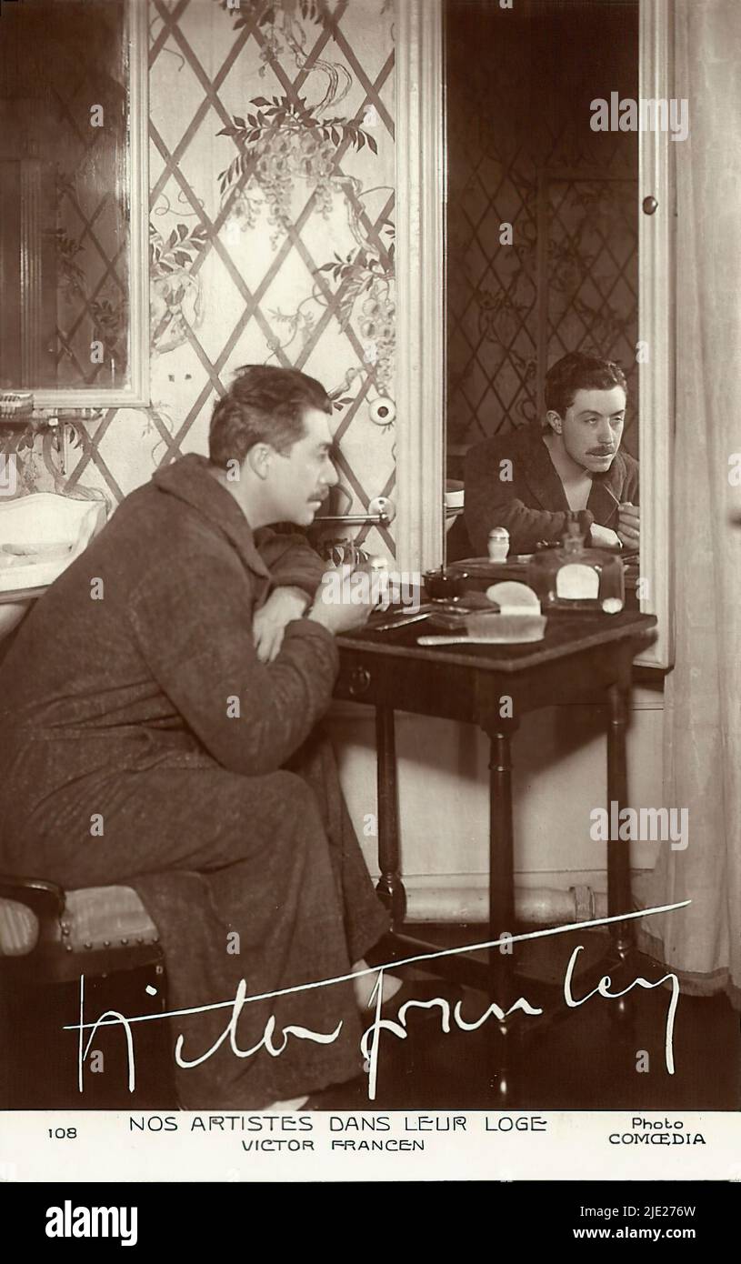 Portrait of Victor Francen French theatre classic era Stock Photo Alamy