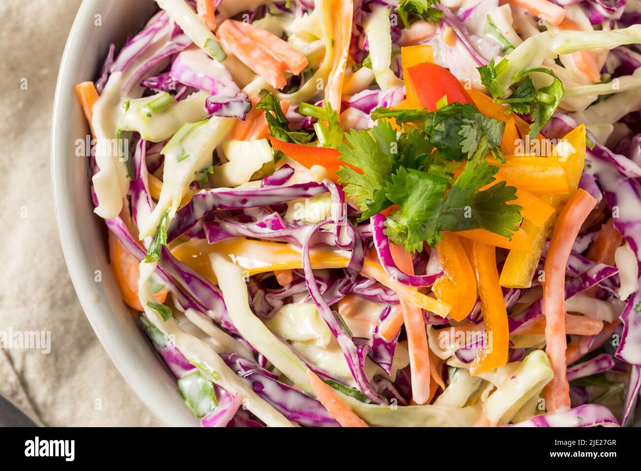 Homemade Organic Coleslaw Salad with Cabbage and Carrots Stock Photo ...