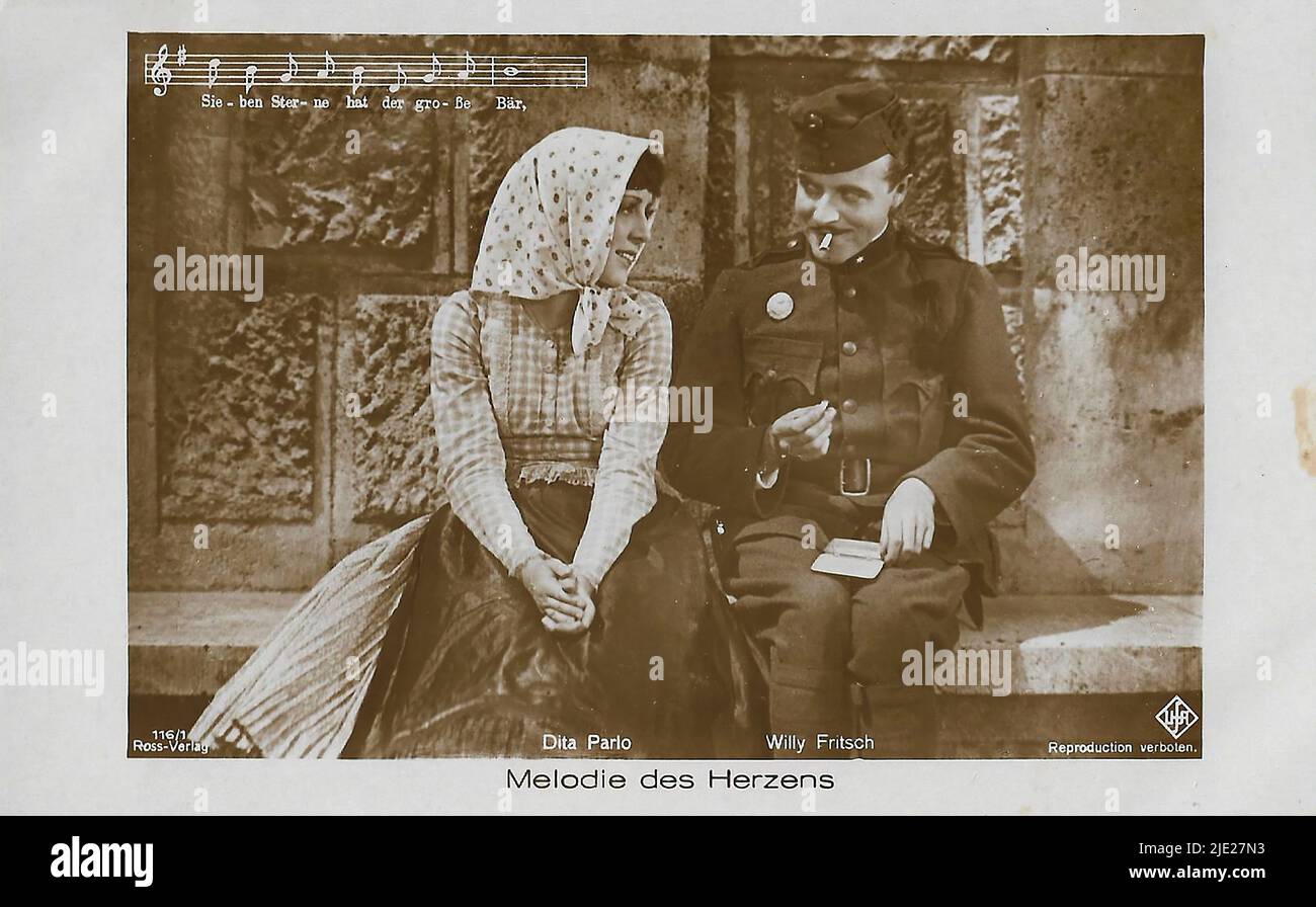 Portrait of Willy Fritsch and Dita Parlo in Melodie des Herzens (1929) - German weimar era cinema (1918 - 1935) Stock Photo
