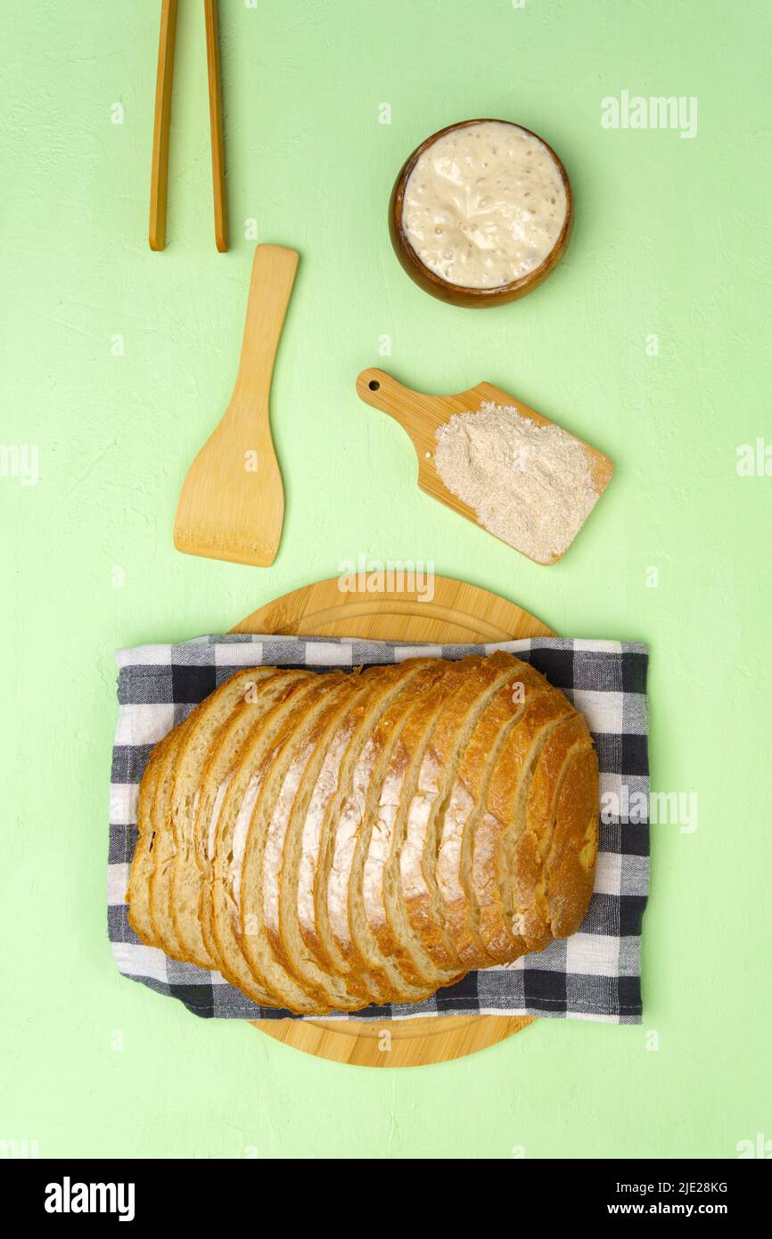 Starter sourdough. Bread without yeast. The concept of a healthy diet