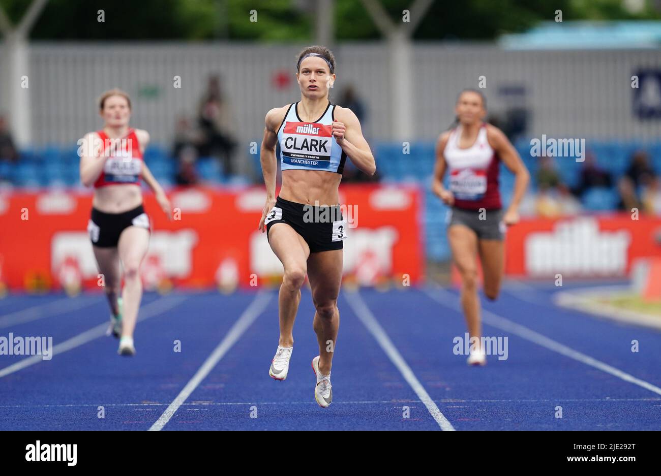 Zoey Clark in the Women's 400m Heats during day one of the Muller UK