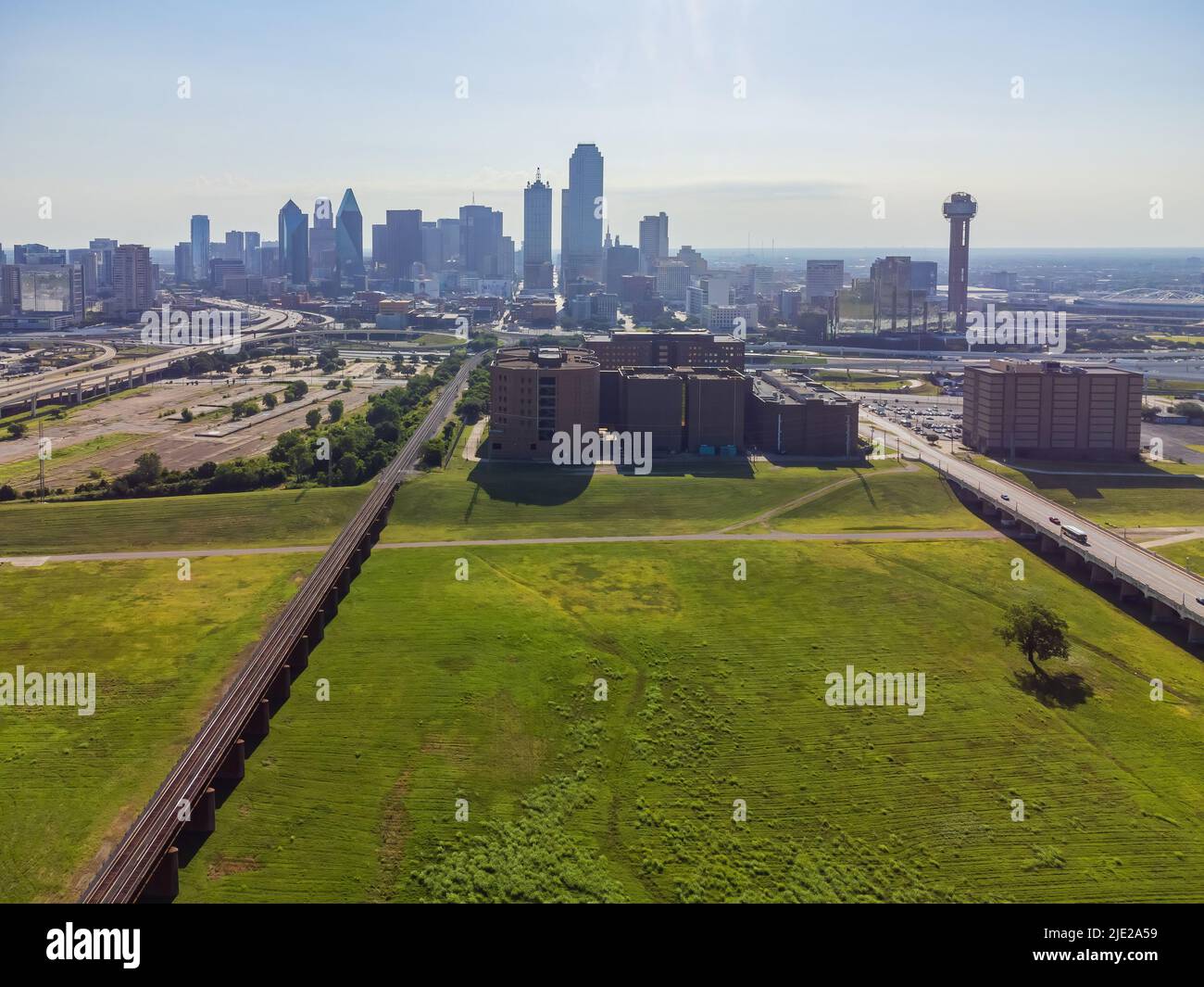 Aerial view of the Dallas downtown cityscape at Texas Stock Photo - Alamy