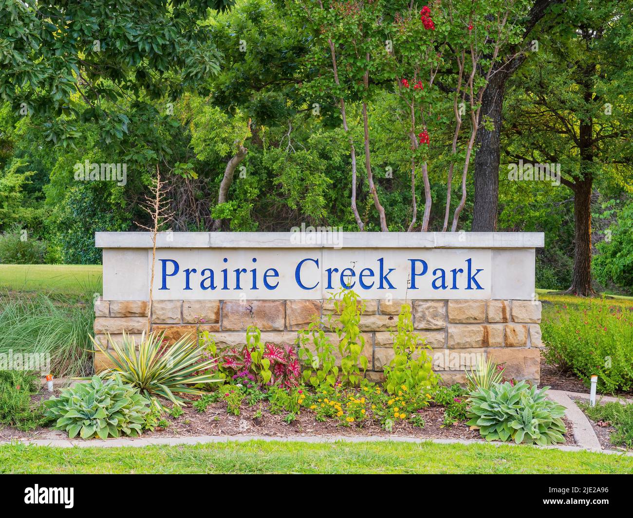 Afternoon view of the Prairie Creek Park at Dallas, Texas Stock Photo