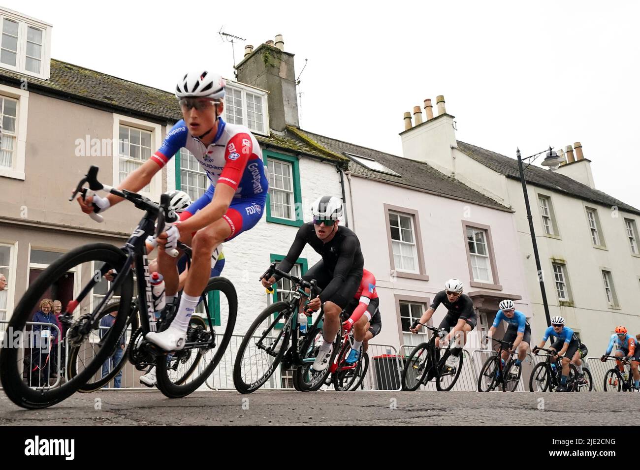 Riders compete in The MenÕs Circuit Race during the 2022 British