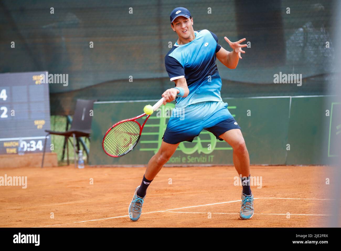 Milan, Italy. 24th June, 2022. Luciano Darderi during 2022 Atp Challenger  Milano - Aspria Tennis Cup, Tennis Internationals in Milan, Italy, June 24  2022 Credit: Independent Photo Agency/Alamy Live News Stock Photo - Alamy