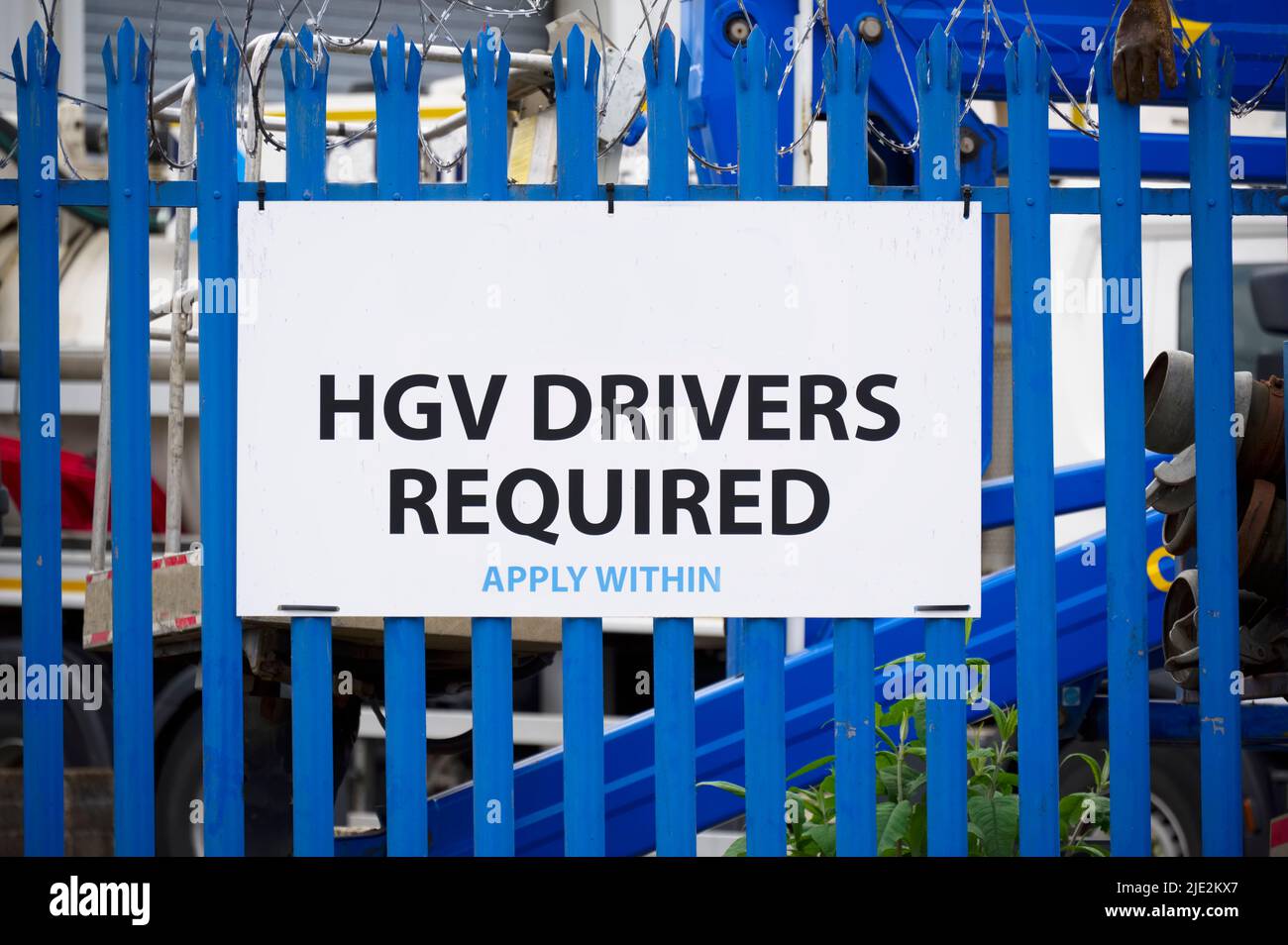 HGV drivers required due to labour shortages Stock Photo
