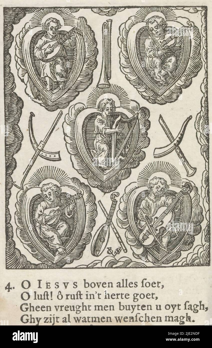 Christ child plays various stringed instruments hires stock