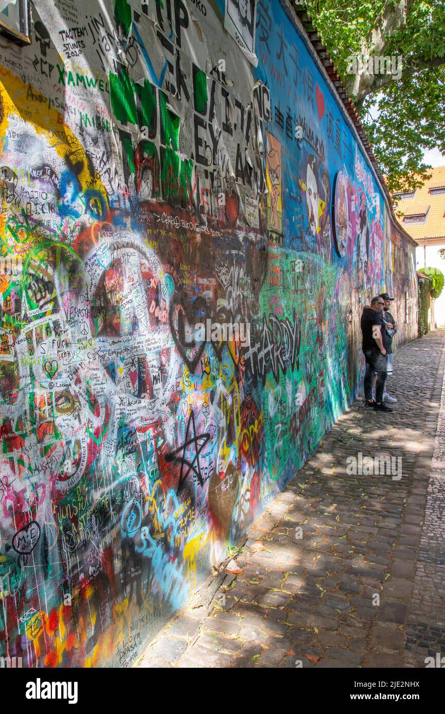 The Lennon Wall or John Lennon Wall is a wall in Prague, Czech Republic