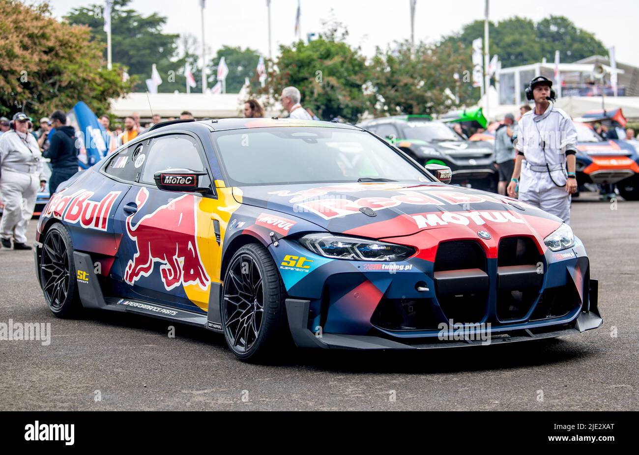 Goodwood, UK. 23rd June, 2022. BMW M4 leaving the assembly area at the  Goodwood Festival Of Speed at the Goodwood Circuit, Goodwood, UK on 23 June  2022. Photo by Phil Hutchinson. Editorial