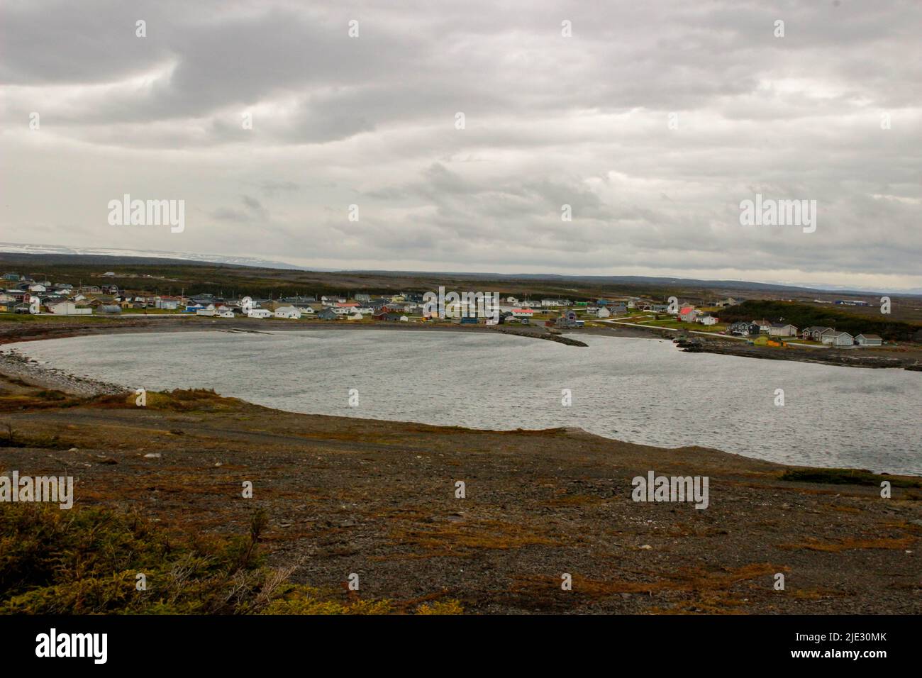 Panoramic style photo of the town of Port au choix Stock Photo Alamy