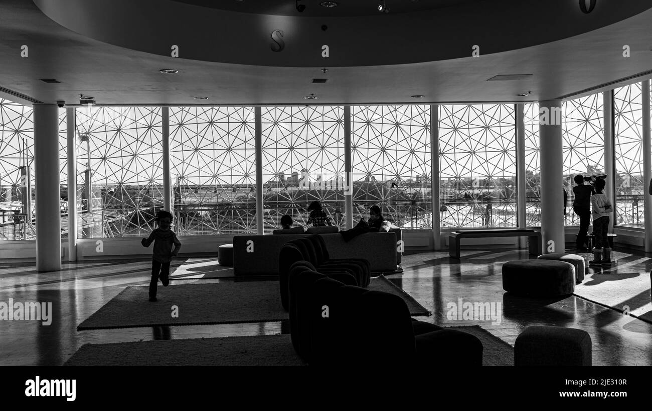 Montreal, Canada - March 18 2020: Cell structure of Biosphere museum in Montreal Stock Photo