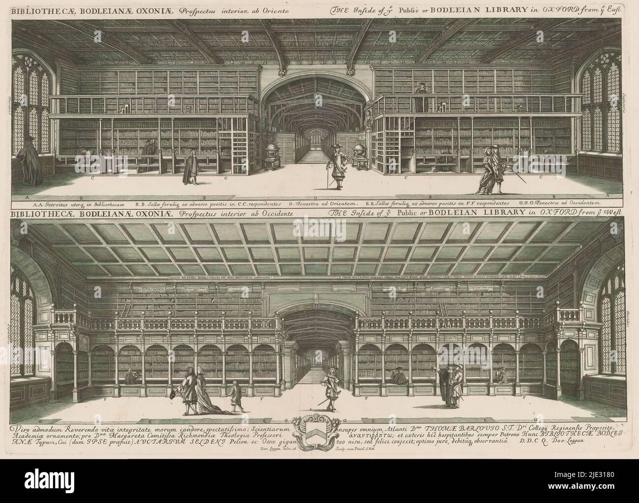Interior of the Bodleian Library at Oxford, Bibliothecae Bodleianae ...