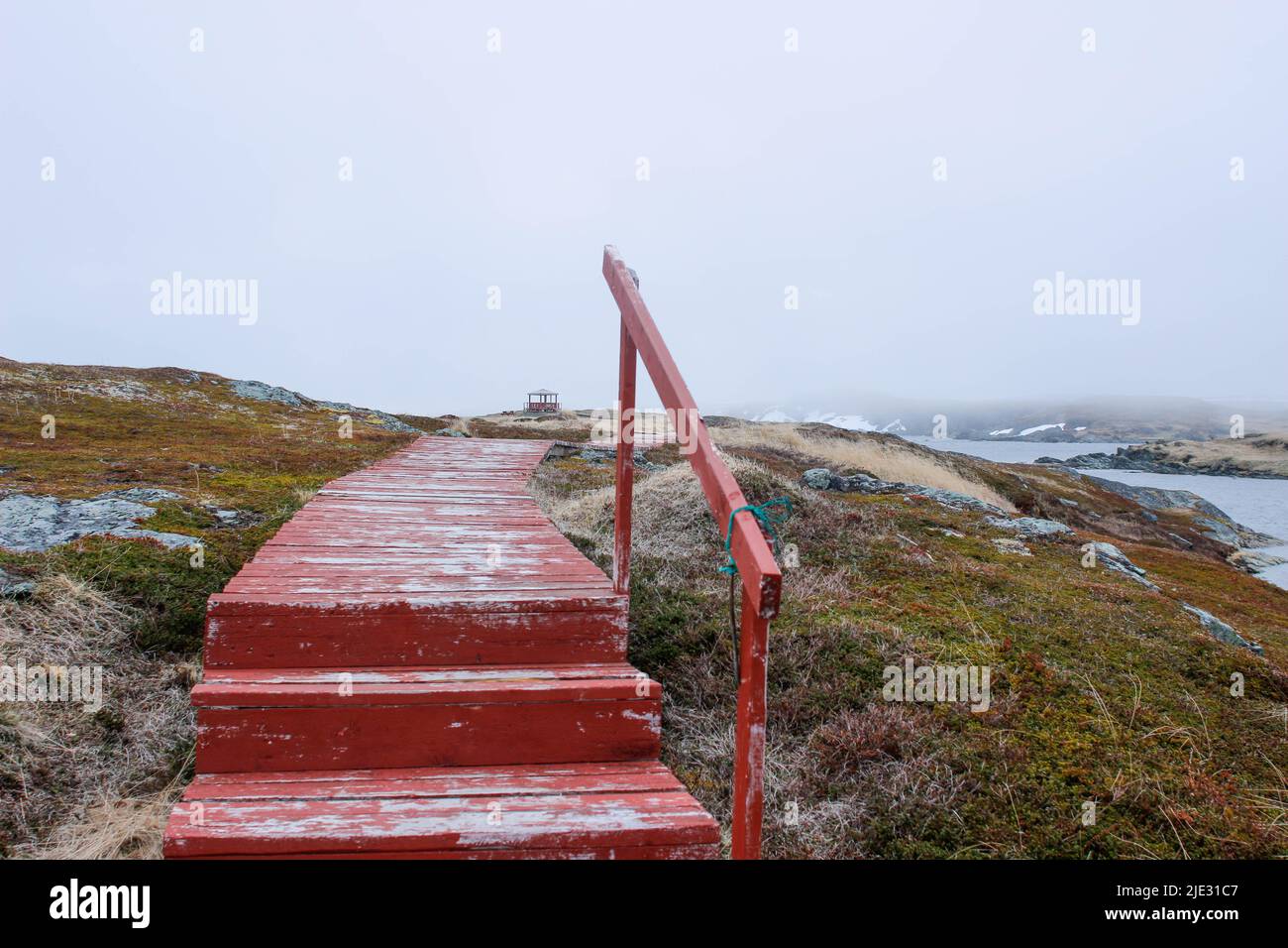 landscape photo of goose cove newfoundland during a storm Stock Photo