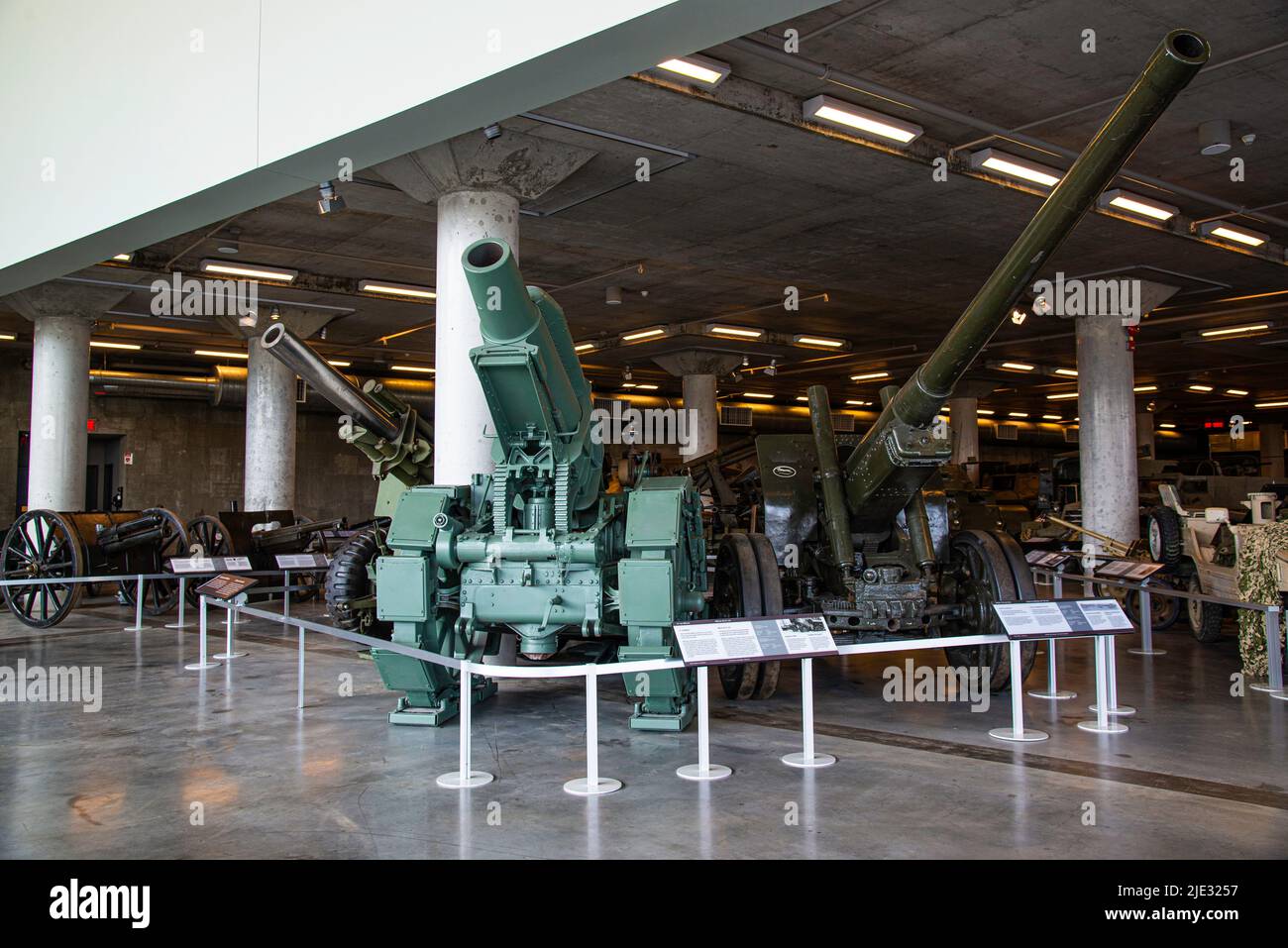 Ottawa, Canada - April 17 2022: War machines and weapons exhibited  in Canadian War Museum in Ottawa Stock Photo