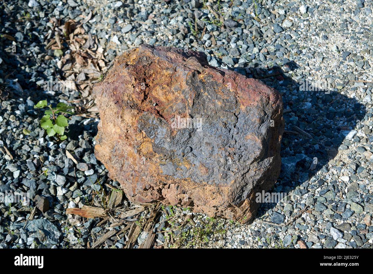 Natural mineral piece of Hematite iron ore, haematite stone. Natural