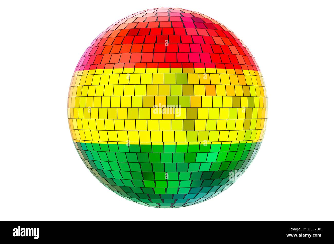 Mirror disco ball with Bolivian flag, 3D rendering isolated on white ...