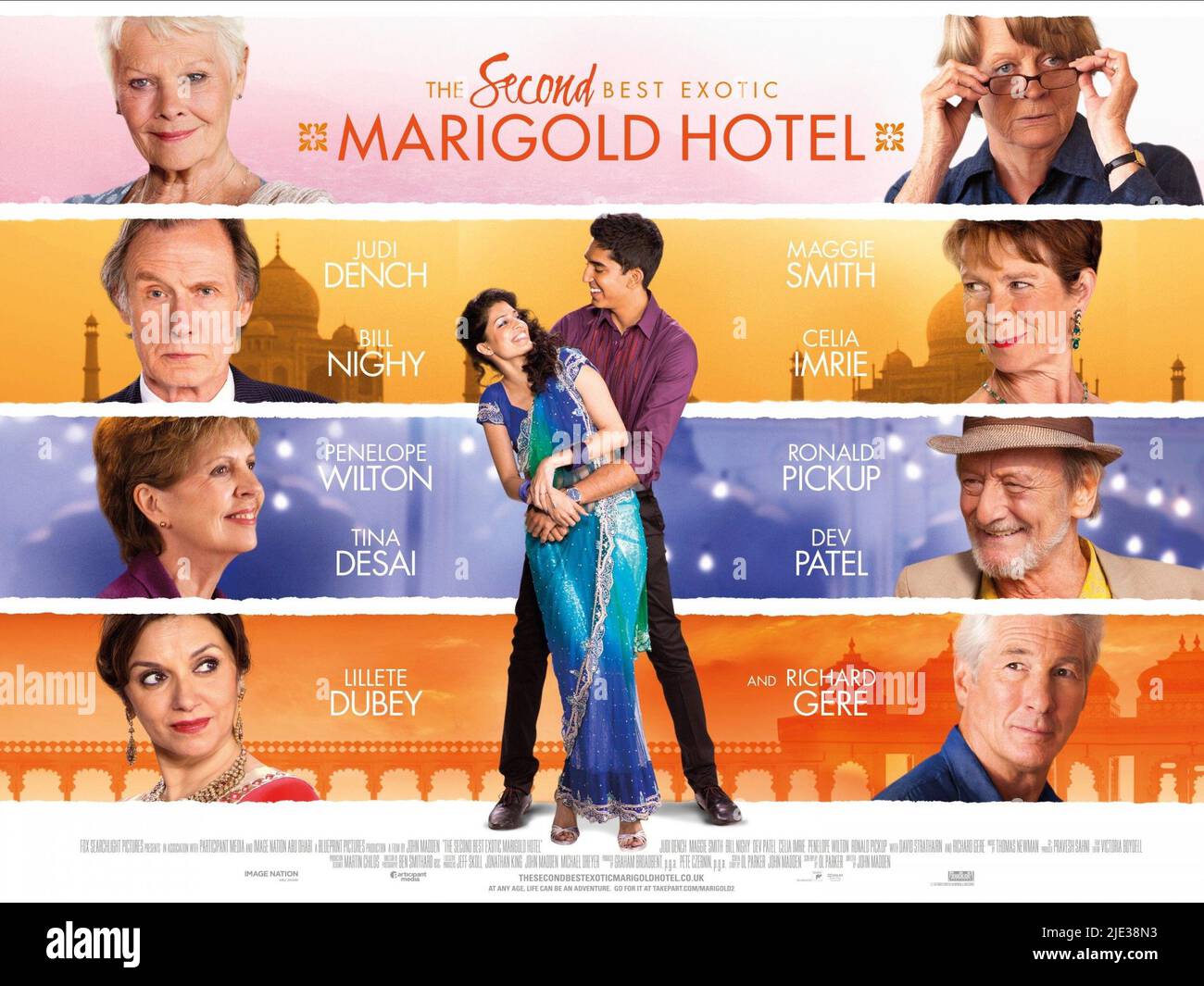 DENCH,SMITH,NIGHY,IMRIE,WILTON,PICKUP,DUBEY,GERE,DESAI,PATEL, THE SECOND BEST EXOTIC MARIGOLD HOTEL, 2015 Stock Photo