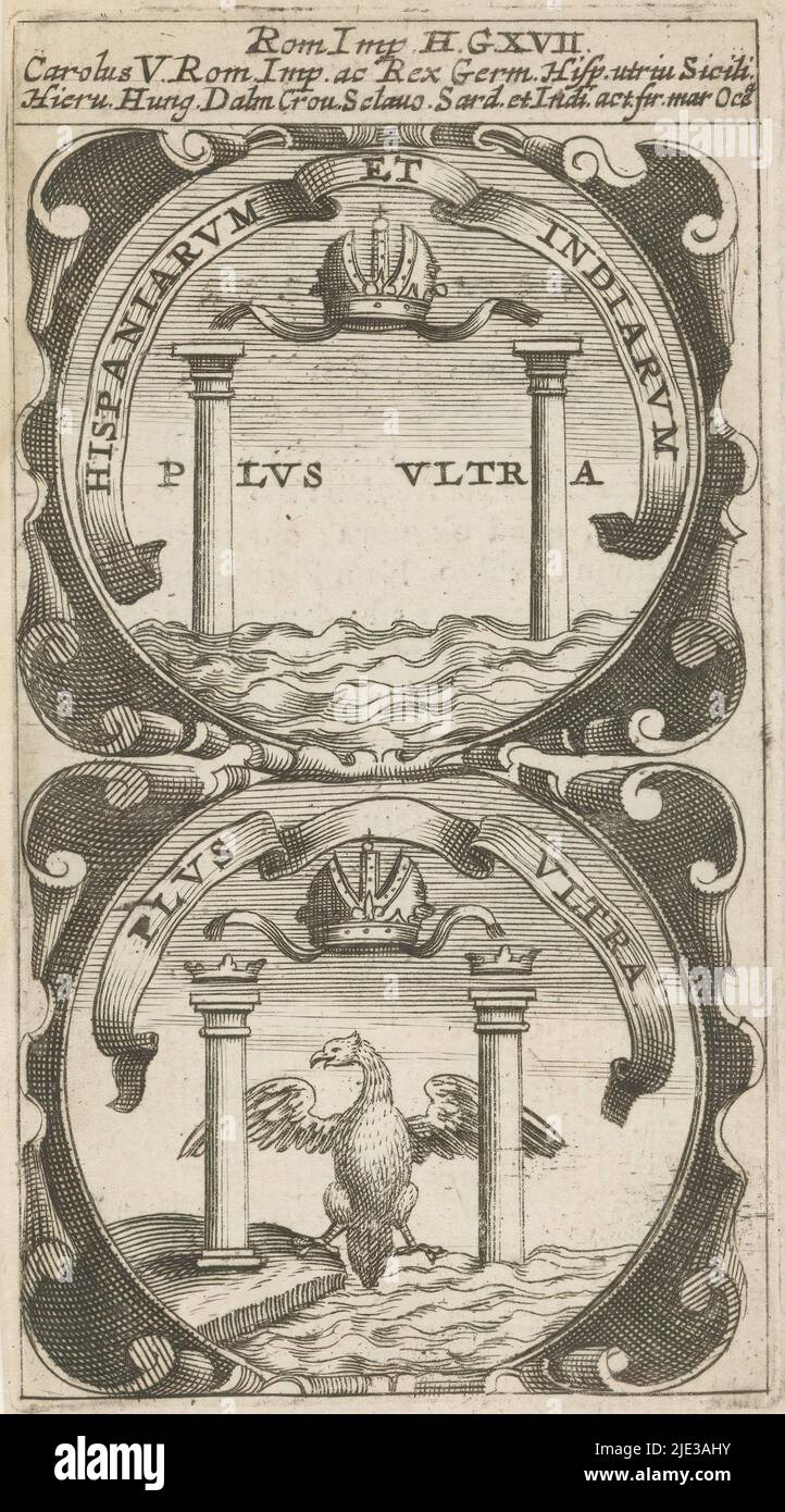 Pillars of Hercules with crown / Pillars of Hercules with crown and eagle, Hispaniarum Et