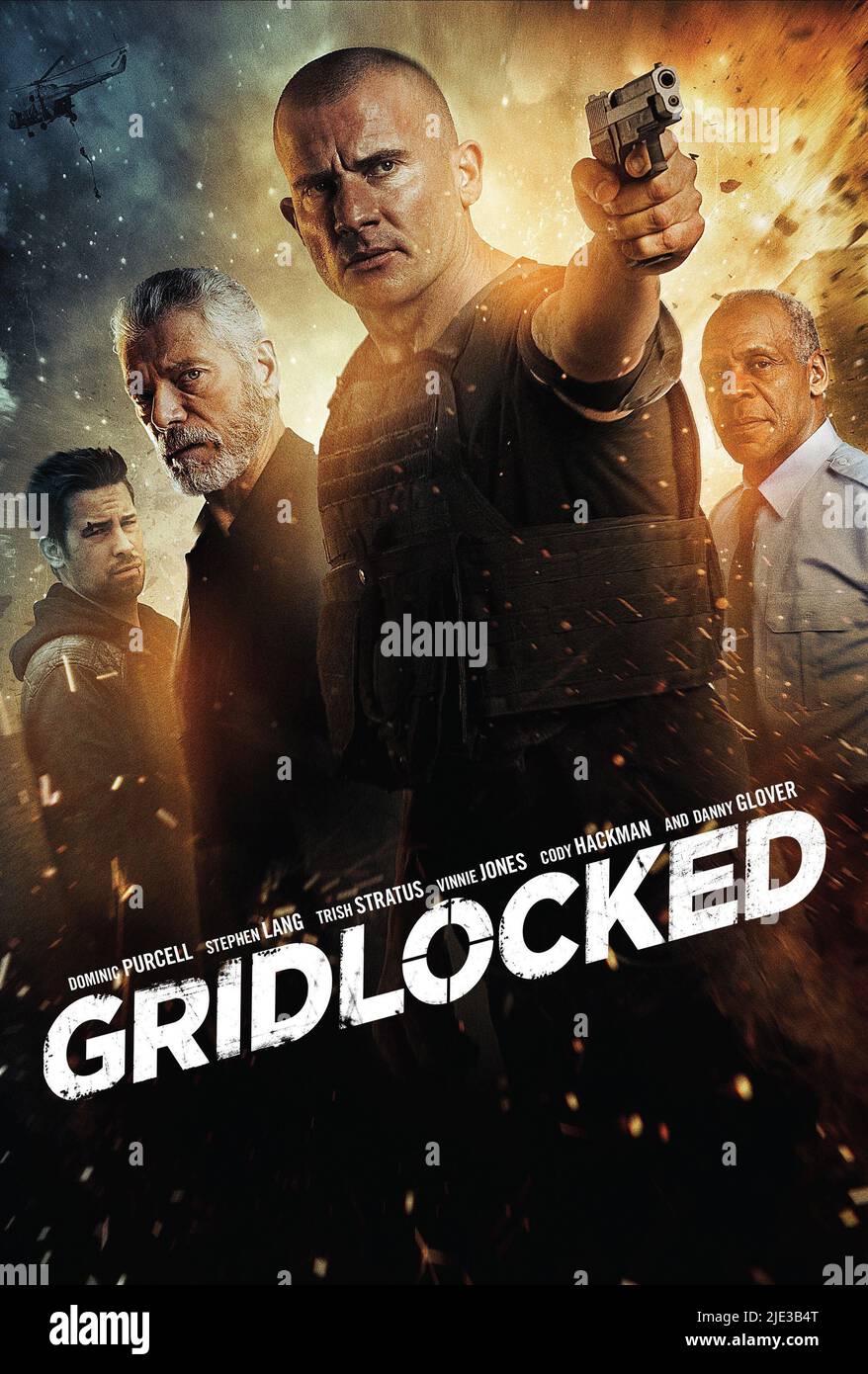 HACKMAN,LANG,PURCELL,POSTER, GRIDLOCKED, 2015 Stock Photo