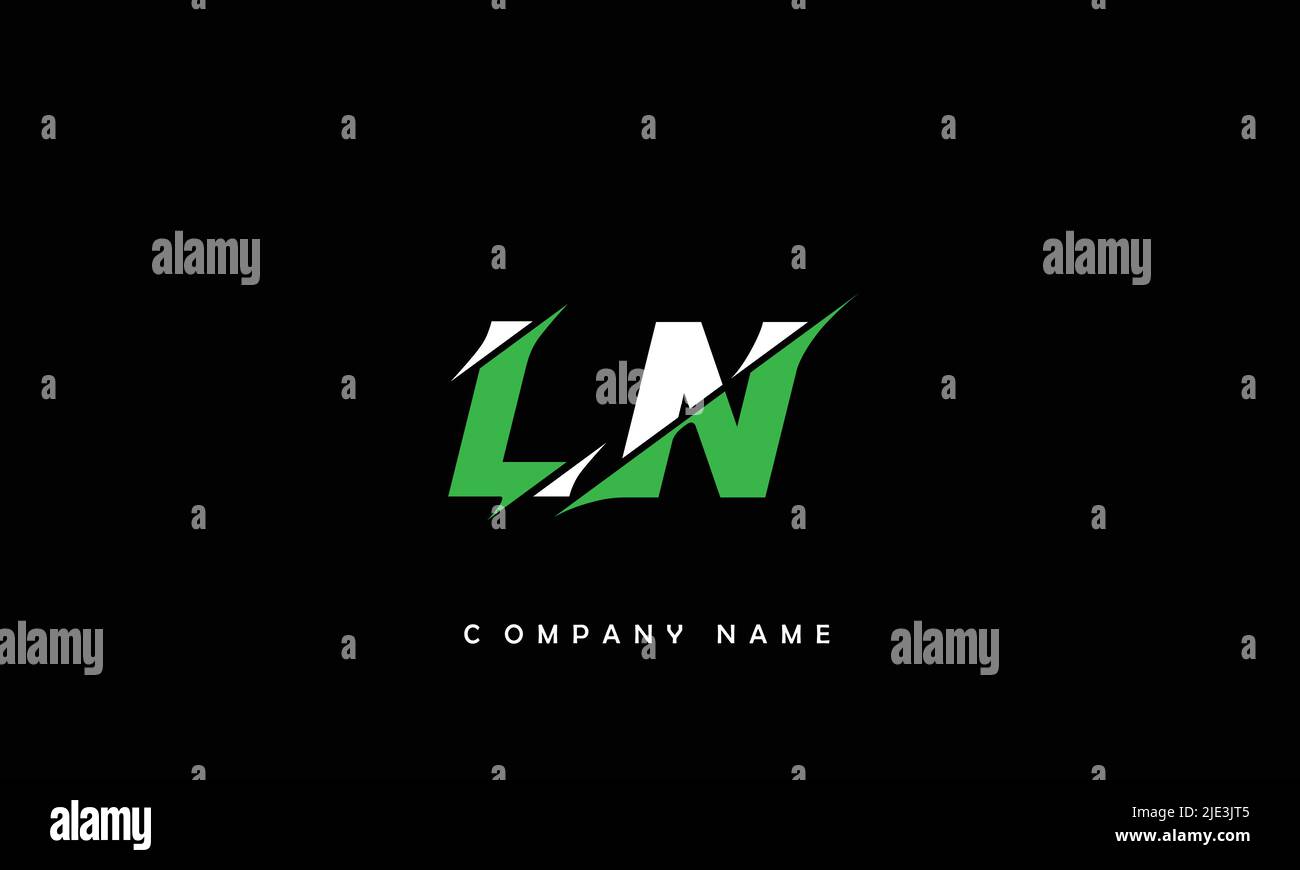 LN, NL Alphabets Letters Logo Monogram Stock Vector