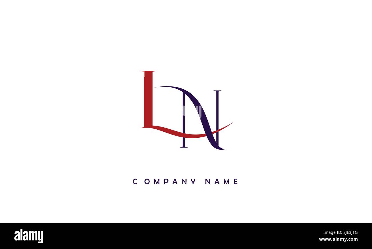 LN, NL Alphabets Letters Logo Monogram Stock Vector