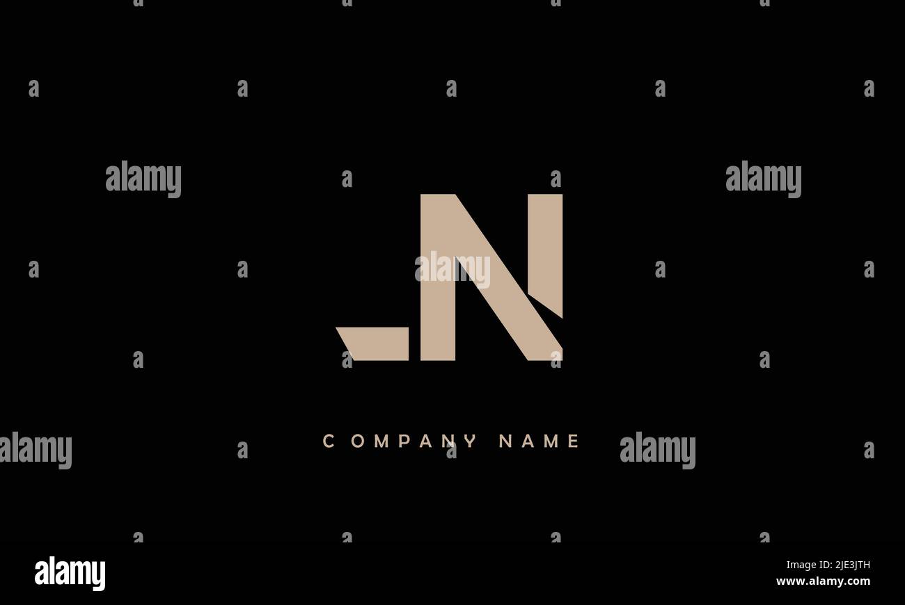 LN, NL Alphabets Letters Logo Monogram Stock Vector