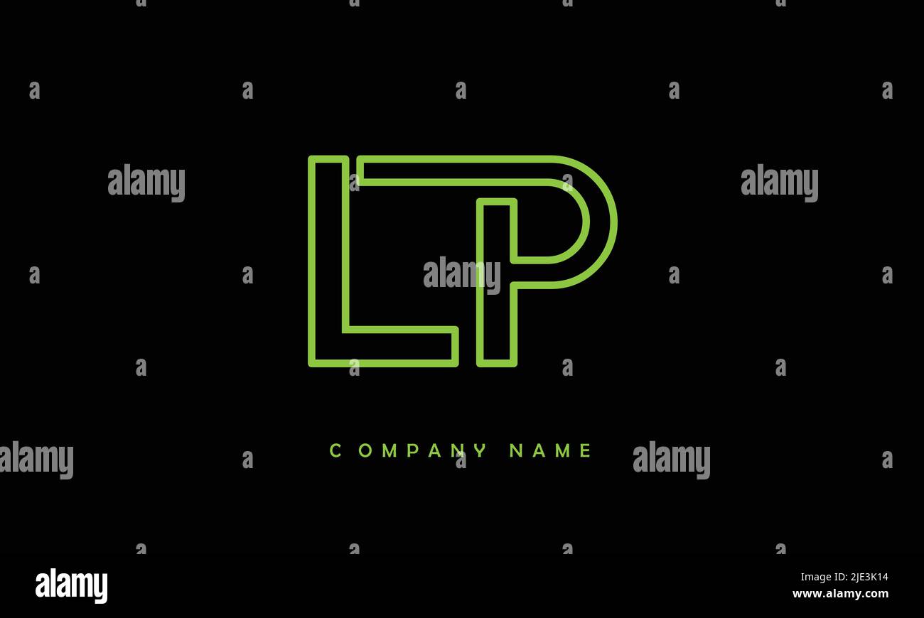 LP, PL Abstract Letters Logo Monogram Stock Vector