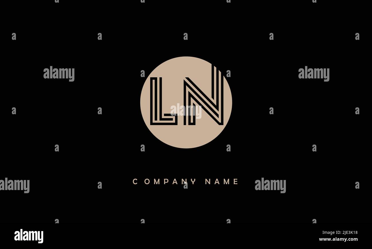 LN, NL Alphabets Letters Logo Monogram Stock Vector
