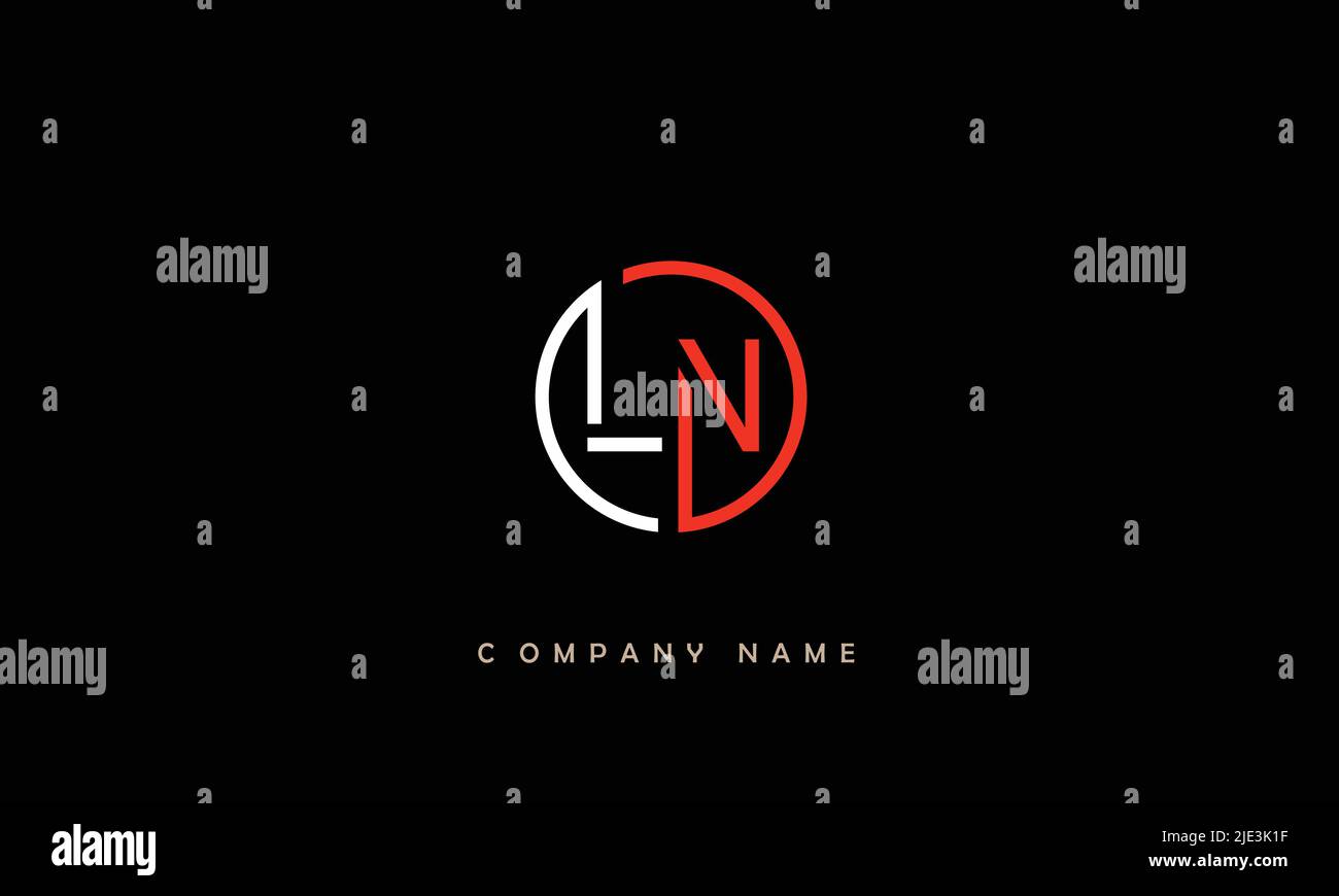 LN, NL Alphabets Letters Logo Monogram Stock Vector