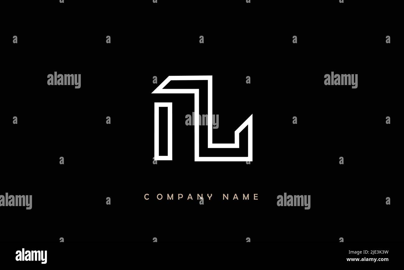 LN, NL Alphabets Letters Logo Monogram Stock Vector
