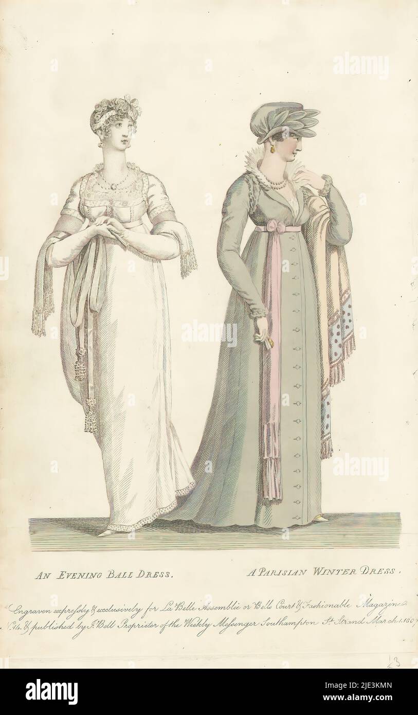 Parisian ladies in their winter dress for 1800 Stock Photo - Alamy