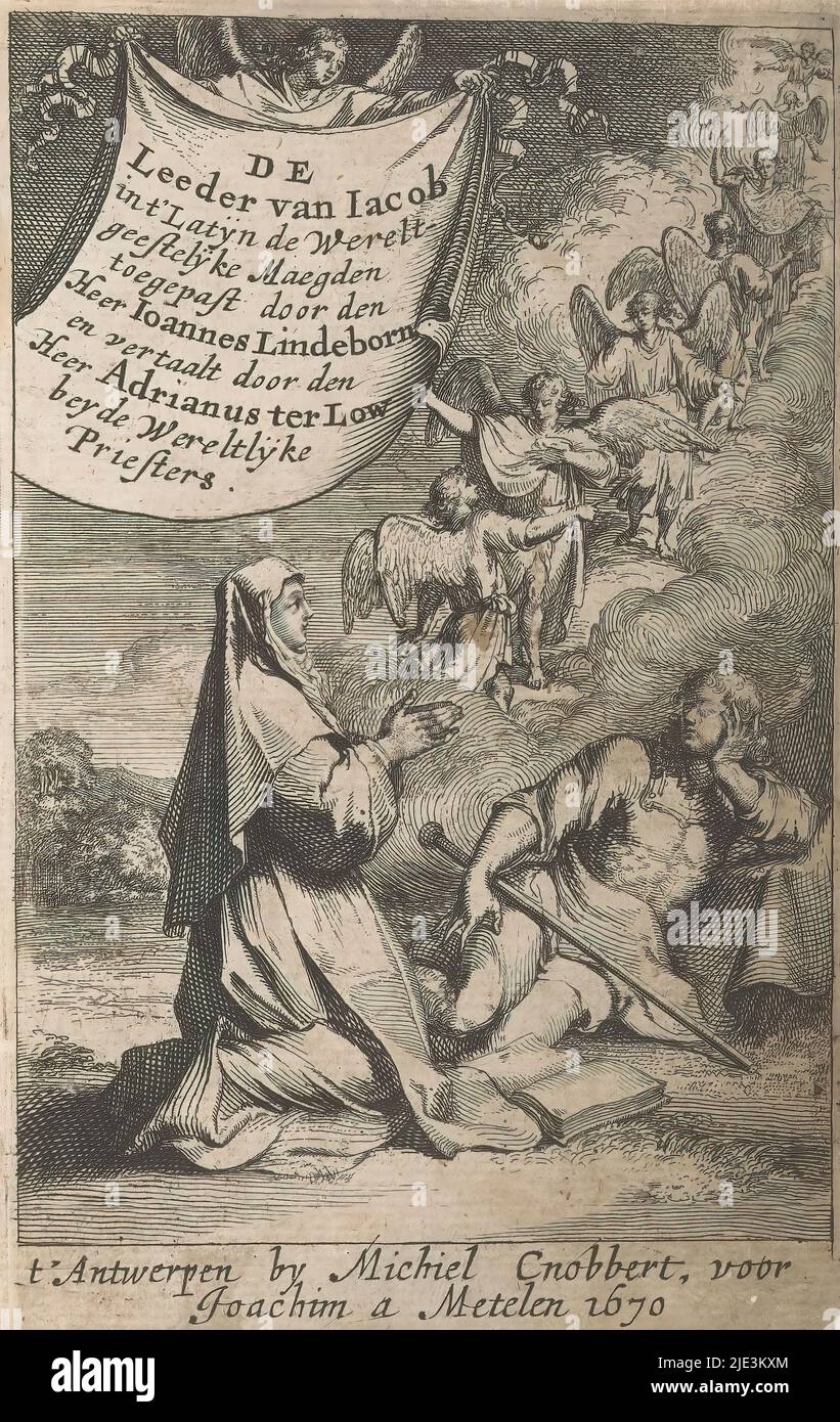 https://c8.alamy.com/comp/2JE3KXM/jacobs-ladder-title-page-for-johannes-lindeborn-and-adrianus-terlou-the-leeder-of-iacob-1670-jacob-lies-asleep-against-a-stone-and-dreams-of-a-ladder-reaching-to-heaven-angels-are-climbing-up-and-down-the-ladder-on-the-left-is-a-kneeling-woman-at-top-left-an-angel-holds-a-cloth-with-the-title-of-the-book-print-maker-anonymous-publisher-michiel-cnobbaert-mentioned-on-object-antwerp-1670-paper-etching-height-146-mm-width-92-mm-2JE3KXM.jpg