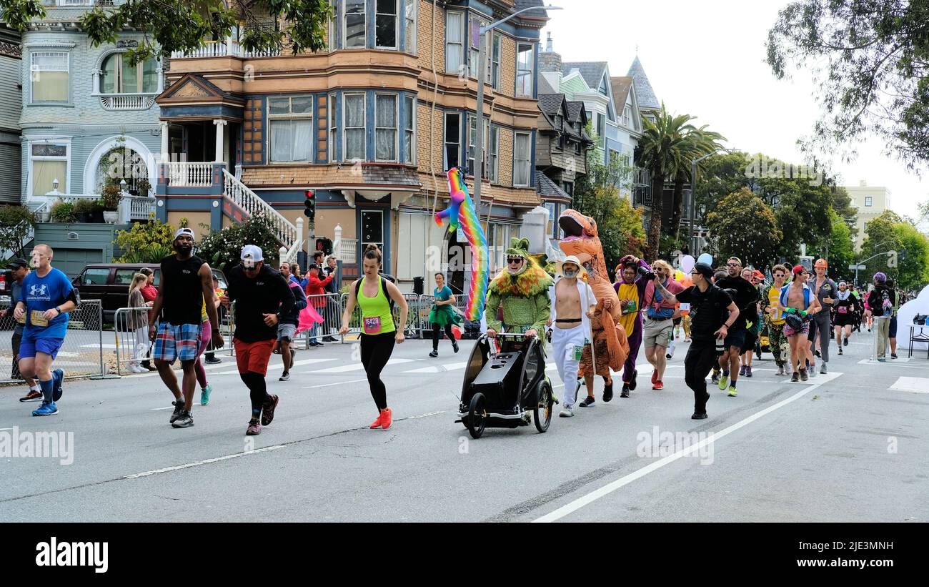 Scenes from the 2022 Bay to Breakers 12k foot race in San Francisco