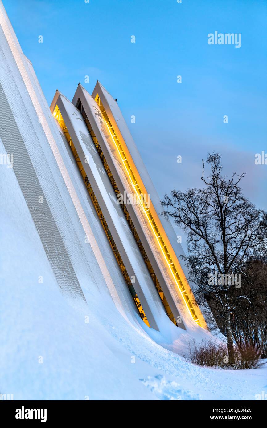 Arctic Cathedral in Tromso, Norway Stock Photo
