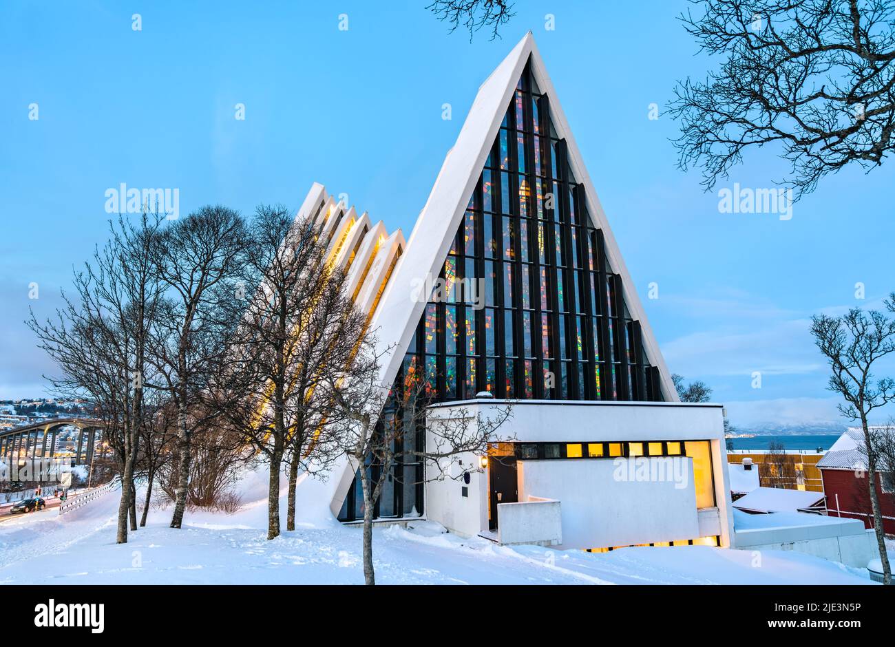 Arctic Cathedral in Tromso, Norway Stock Photo