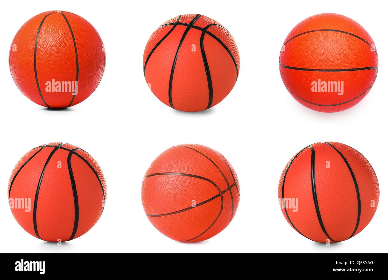 Set of balls for playing basketball isolated on white Stock Photo Alamy