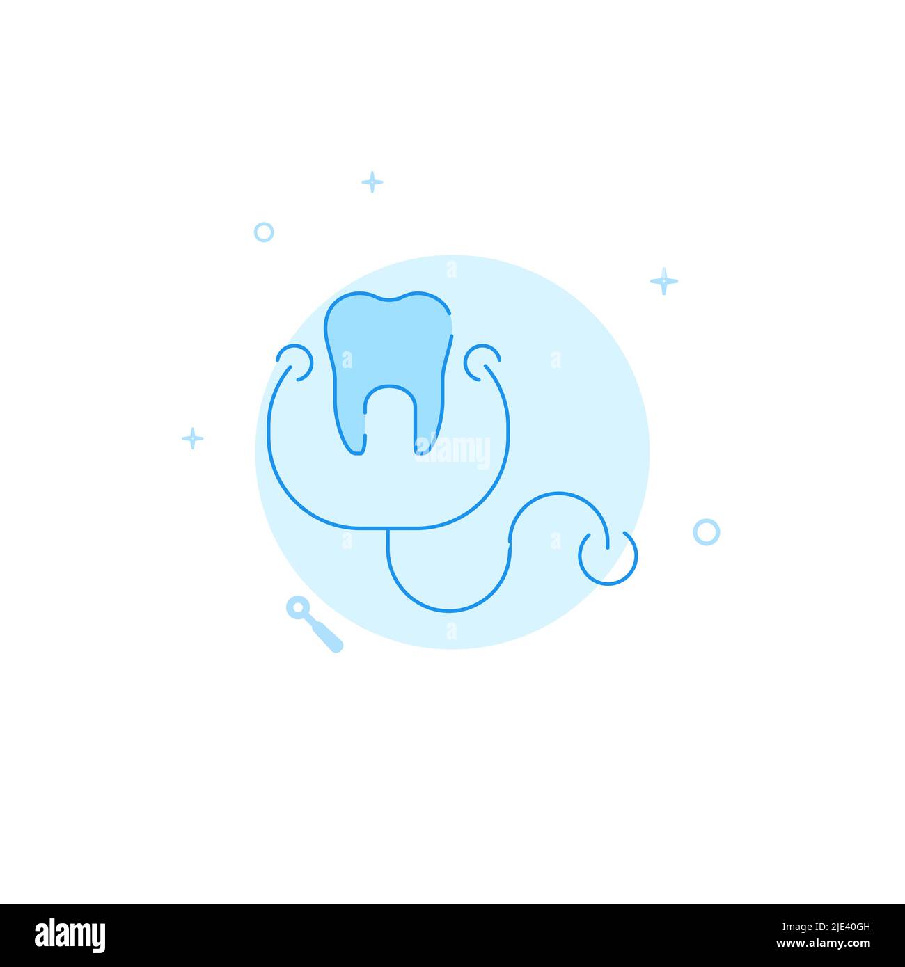 Examination of teeth vector icon. Flat illustration. Filled line style ...