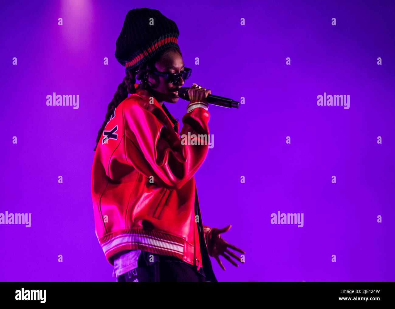 Glastonbury, UK. 24th June 2022.  Little Sims performs on the West Holts Stage at Glastonbury Festival, at Worthy Farm in Somerset. Picture date: Friday June 24, 2022. Photo credit should read: David Jensen/Empics/Alamy Live News Stock Photo