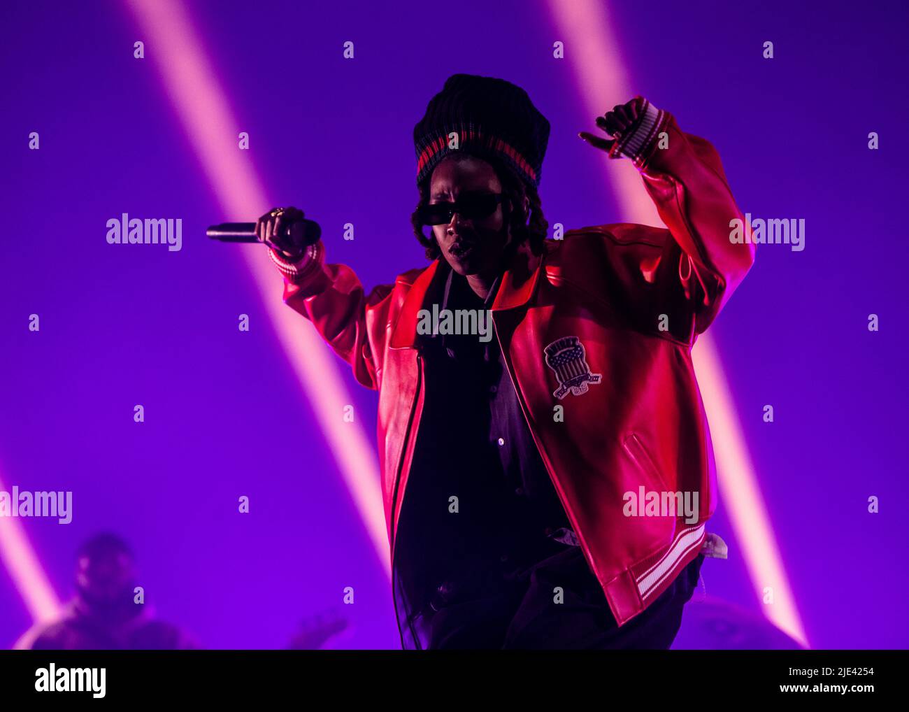 Glastonbury, UK. 24th June 2022.  Little Sims performs on the West Holts Stage at Glastonbury Festival, at Worthy Farm in Somerset. Picture date: Friday June 24, 2022. Photo credit should read: David Jensen/Empics/Alamy Live News Stock Photo