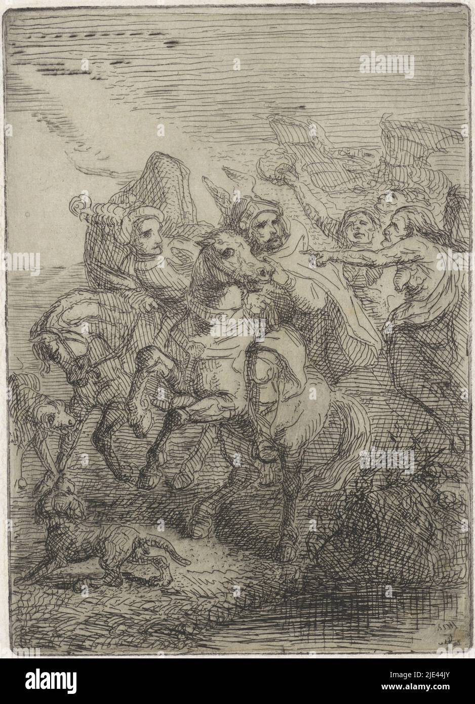 Macbeth and Banquo meet the three witches, Theodoor Schaepkens, 1825 ...