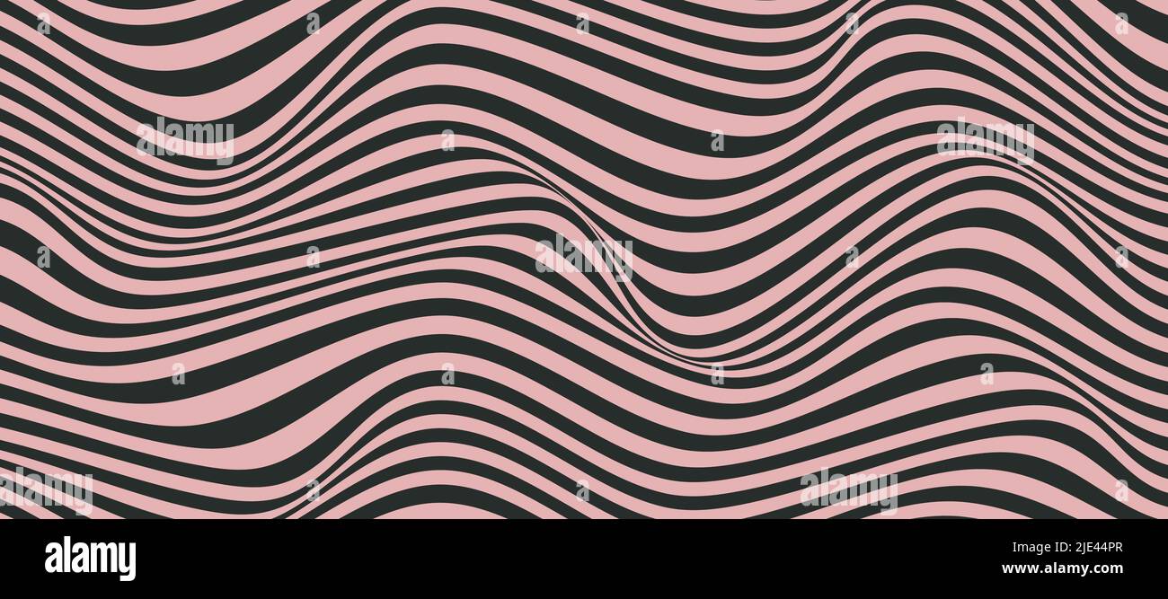 Distorted 3D Lnes background. Abstract  Lines Background. Vector Optical Ilusion Stock Vector