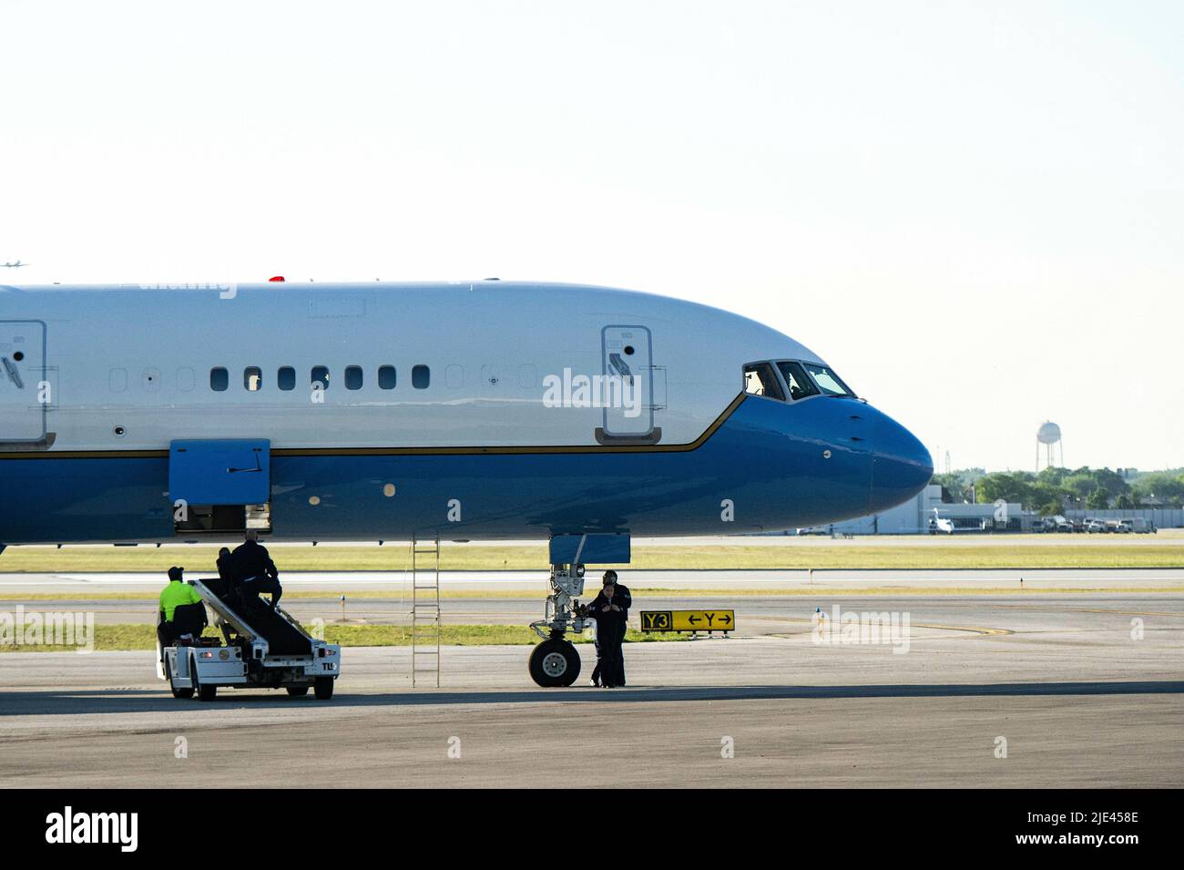 Chicago, Illinois. 24th June, 2022. Military aides inspect the