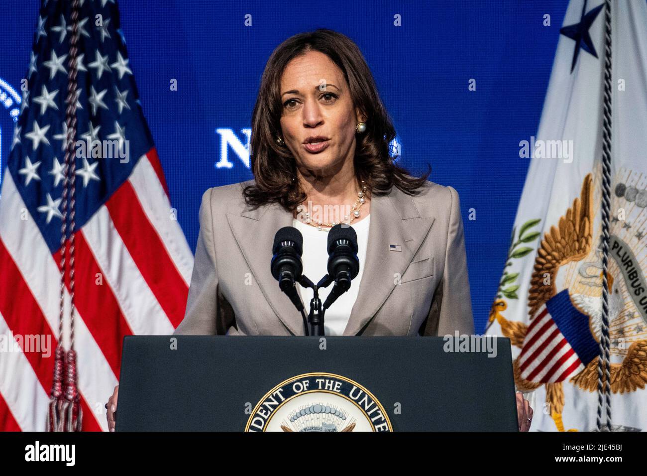 Chicago, Illinois. 24th June, 2022. United States Vice President Kamala