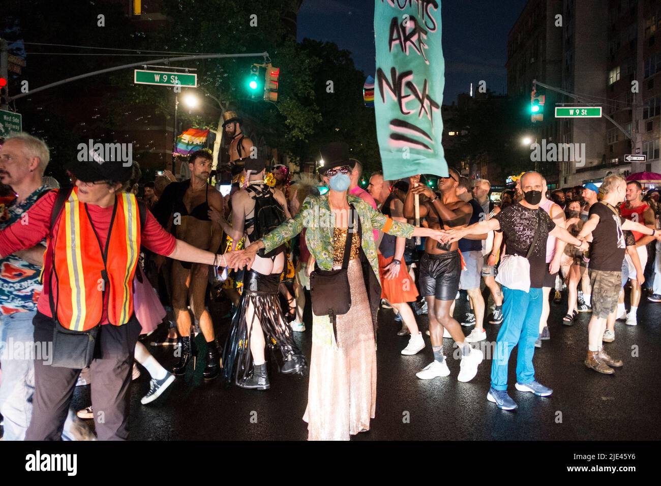 Halloween Street Signs 2022 June 24 2022 New York City New York U S Roe Vs Wade Protesters Chancing Upon A Drag Queen March Merging With Them And Handing Them Signs To Hold Up Today S Protest Was