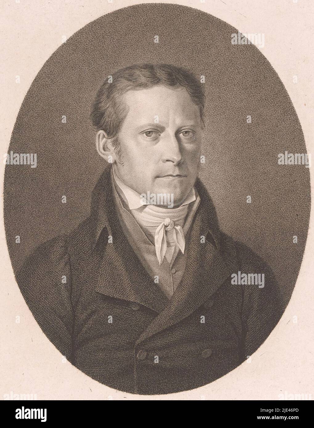 Portrait of Ernst Horn, Friedrich Wilhelm Bollinger, after Heinrich Anton Dähling, 1816, print maker: Friedrich Wilhelm Bollinger, after: Heinrich Anton Dähling, Berlin, 1816, paper, h 269 mm - w 206 mm Stock Photo