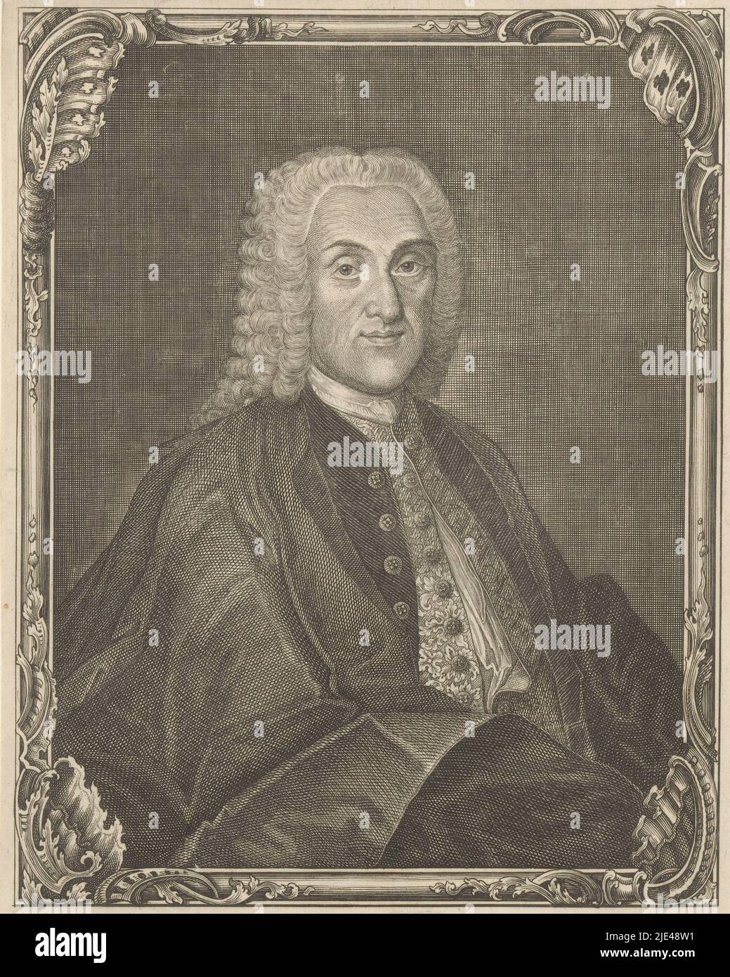 Portrait of Wolfgang Adam Schöpff, G.I. Ostertag, 1700 - 1799, print maker: G.I. Ostertag, (mentioned on object), Lindau im Bodensee, 1700 - 1799, paper, engraving, h 275 mm - w 183 mm Stock Photo