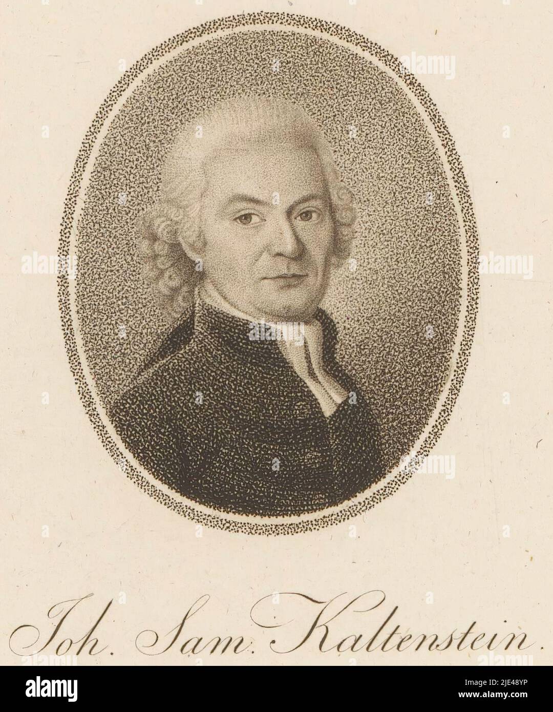Portrait of Johann Samuel Kaltenstein, Johann Putz, 1750 - 1844, print maker: Johann Putz, 1750 - 1844, paper, engraving, h 145 mm - w 101 mm Stock Photo