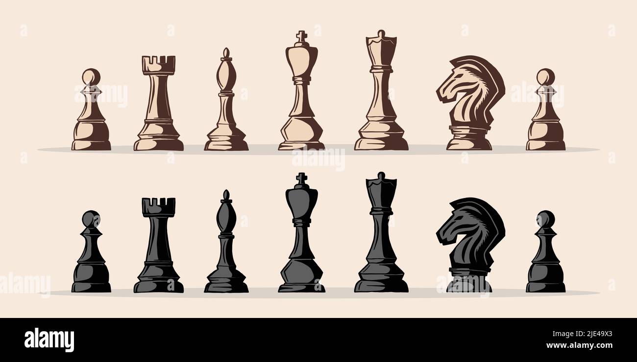 An hand drawn vector picture from series: The World's Great Chess Games.  Byrne - Fischer (The Game of the Century - 1956), pos Stock Vector Image  & Art - Alamy