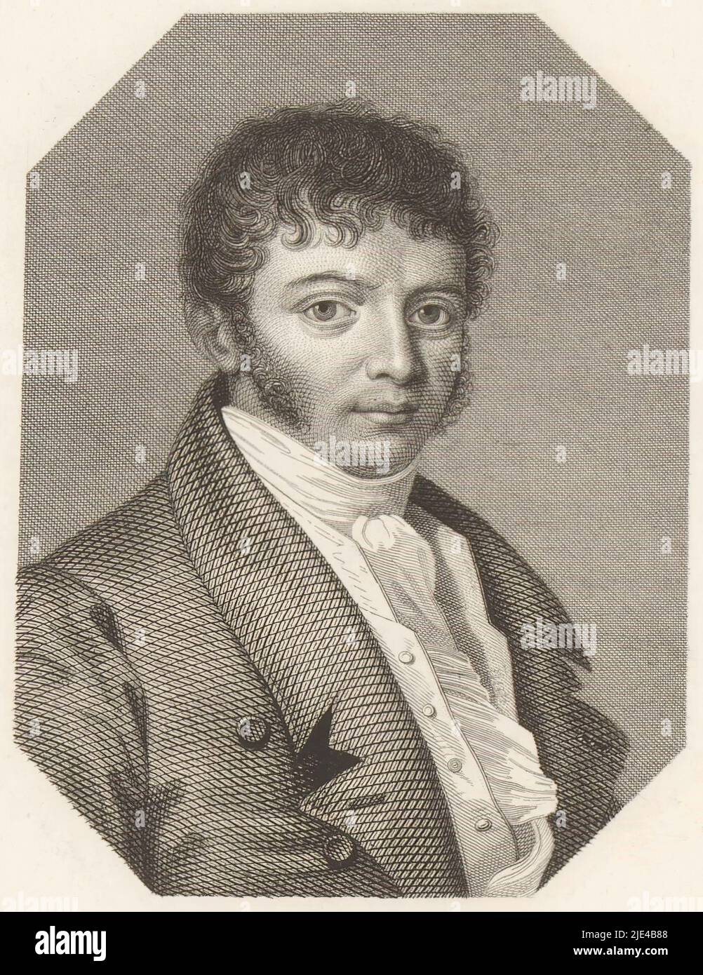 Portrait of Carl Franz van der Velde, Hans Rudolf Rahn, 1829, print maker: Hans Rudolf Rahn, (mentioned on object), 1829, paper, steel engraving, h 155 mm - w 114 mm Stock Photo